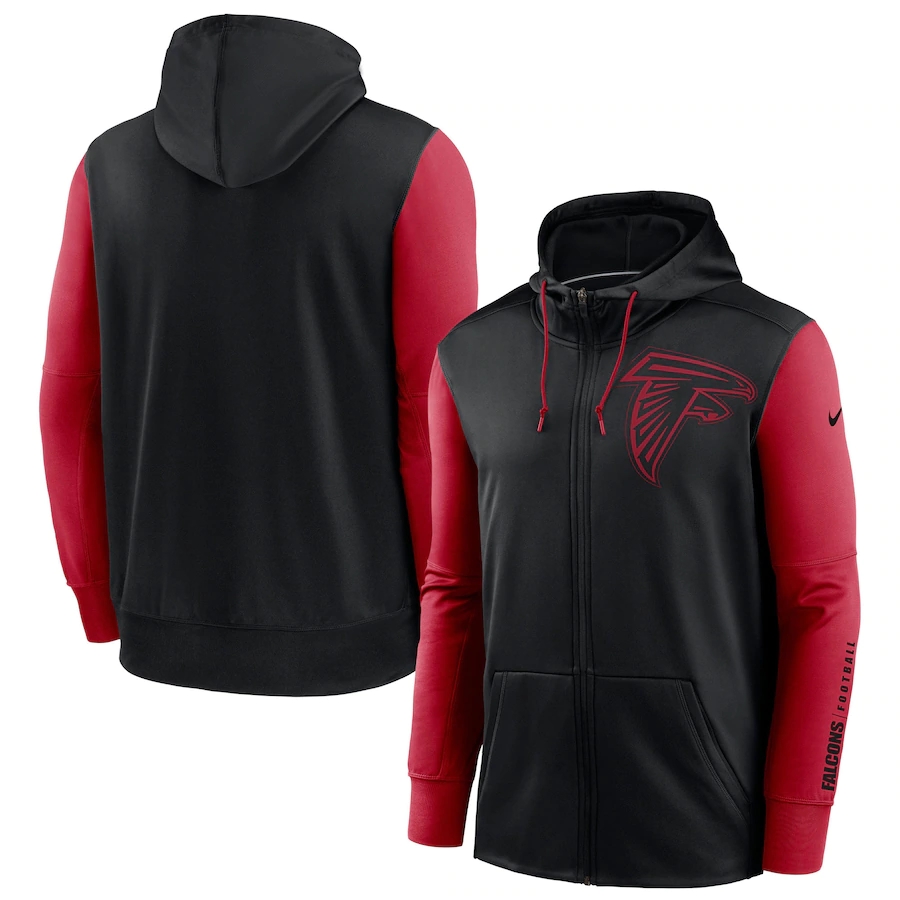 NFL Nike Atlanta Falcons Black Red Fan Gear Mascot Performance FullZip Hoodie->green bay packers->NFL Jersey